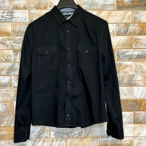 Drill NYC Black Button-Up Shirt.  Good Condition.  Size L.
